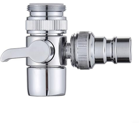 Startbuymore Messing-Umstellventil für Waschbeckenarmatur mit 1/2-Zoll-IPS-Außengewindeanschluss für Waschmaschinenschlauch und reguläre Wasserhahn-Funktion (Verteiler + Anschluss)