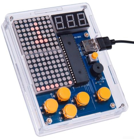 Retro elektronik gör-det-själv-kit, 51 pixelspelkonsol med ett flis, pedagogiskt lödnings- och programmeringsprojekt för entusiaster (B)