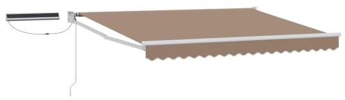 Tenda da sole elettrica estensibile tortora con pannello solare