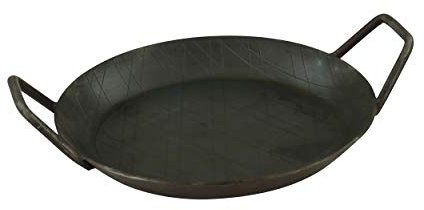 Markenlos Servire padelle in Ferro battuto con Due Manici in Diversi. Misure e Set, Acciaio Inox, SPTyp8-1er