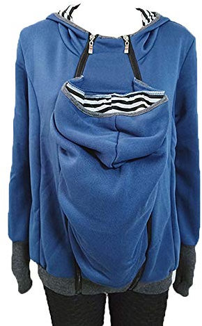 Zalock 3 in 1 Tragejacke Umstandsjacke für Mama und Baby Winter Freizeitjacke Babytrage Umstandsjacke Baumwolle K?nguru Softshell Umstandsmode Fleecejacke mit Kapuze