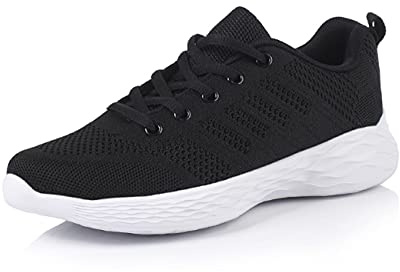 BRKVALIT - Zapatillas deportivas para mujer de malla para gimnasio, ocio, color Negro, talla 38 EU