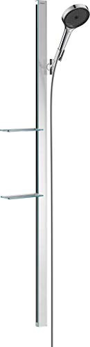 hansgrohe Duschsystem Rainfinity (Duschkopf, Stange 150cm, Seifenschalen, 3 Strahlarten) chrom
