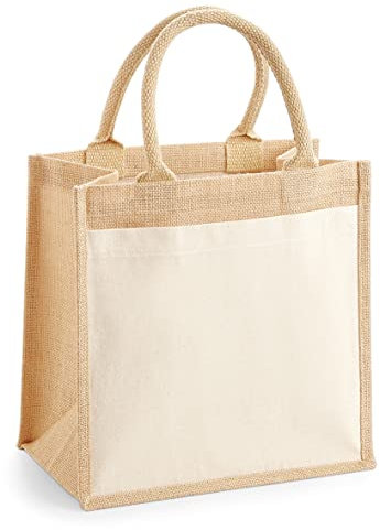 Westford Mill W426 Cotton Pocket Jute Midi Tote