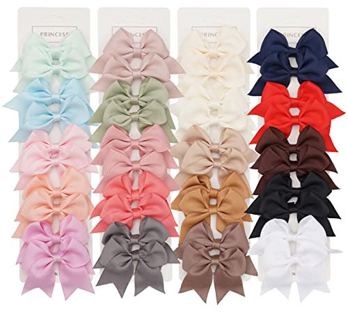 JOYOYO 40 Stück Haarspangen und Haarschleifen für Baby Mädchen, 2,4 Zoll Schleifen für Kleinkinder