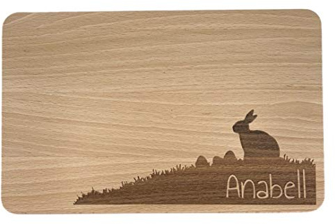 KATINGA Frühstücksbrett Ostern, ca. 23 x 15 x 1 cm (Personalisiert)