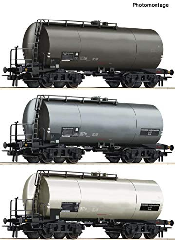 H0 Set 3 pz. vagoni cisterna della DRG Roco 76015