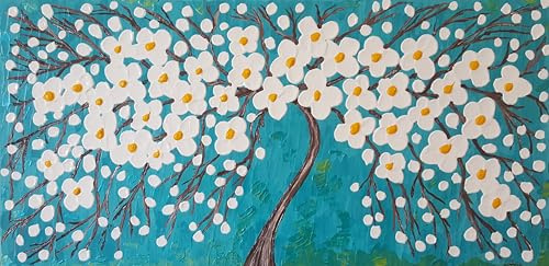 DORON ARTE QUADRO MODERNO ASTRATTO DIPINTO A MANO TELAIO GALLERY BORDI DIPINTI - ALBERO DELLA VITA - 40x80x4 cm -RIF217