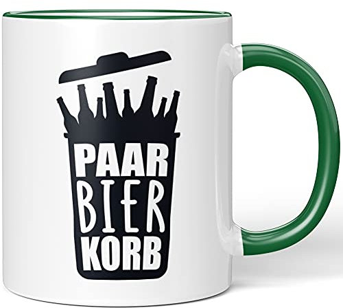 JUNIWORDS Tasse, Paar Bier Korb (1001884), Wähle Farbe, Grün
