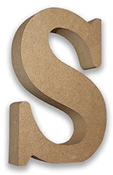 Habercrafts Großer Holz-Buchstabe S (13 cm hoch x 2 cm tief) – 1 Stück – Großbuchstabe – perfekt für Heimdekoration, Partys und Hochzeiten