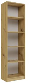ADGO Schmales Bücherregal Artisan Eiche mit Trennwänden, 50 x 30 x 181 cm, Bücherregal hoch, offenes Standregal, Regal Schmal Hoch, Büroregal, Ordnerregal, Büromöbel, Wandregal, Bookcase, Regal