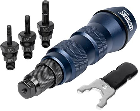 RAPID RP160 - Adaptateur Riveteuse pour Écrous à Rivet M4/M5/M6/M8, se Fixe sur une Perceuse/Visseuse pour Fixer les Écrous à Sertir dans la Tôle (5001483) Bleu