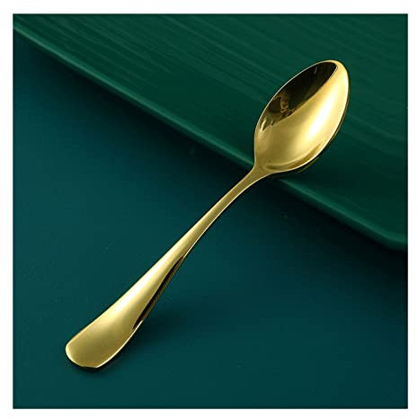 TOMYEUS Table Tea Coffee Soup Spoons Brass Spoon Household Spoon Handmade Coffee Spoon Long Handle Thickened Pure Copper Solid Tableware Dessert Spoon Latte Spoons (Color : A)