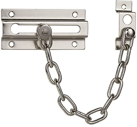 HASWARE Door Chain Lock,Door Latch Sturdy Premium Thickened Chain Locks for Inside Door, Child Proof Latch Lock, Additional Privacy and Security for Home (Silver)