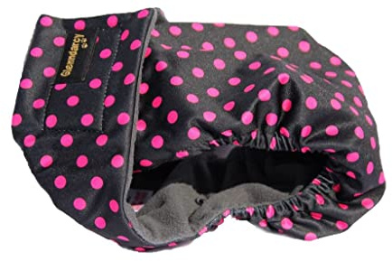 Glenndarcy Hundewindeln - OHNE SCHWANZLOCH - für z.B FRENCHIES und Bulldoggen - (Medium Pants only, Black Pink Dot)