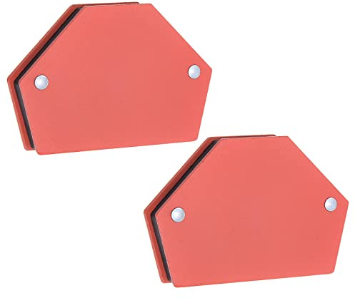 sourcing map 2pcs Arrow Welding Magnet Holder, 28LBS 30，45，60，75，90 Degree Multi‑Angle Six Sides Magnetic Metal Clamps Working Tools for Welding, Soldering, Assembling