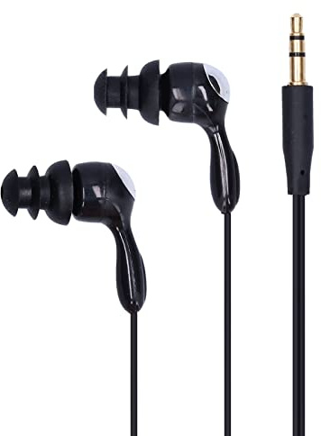 Short Cord Waterproof Headphone, IP68 Shortline Headphones In Ear Style Bone Conduction Earbud In Tree Earplugs Earphone Suitable Fit for Swimming Surfing Running White with