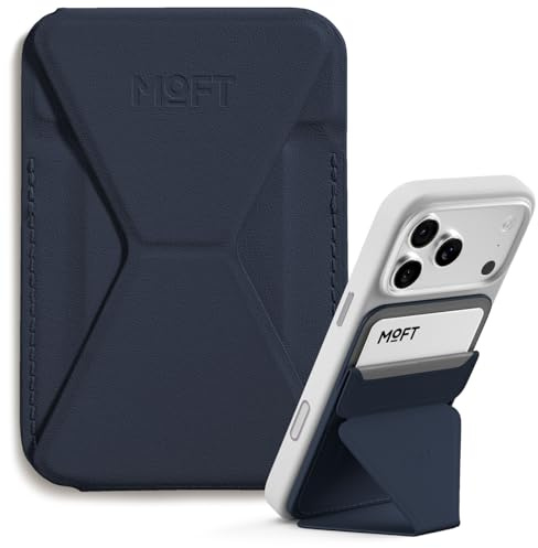 MOFT MagSafe Wallet Stand for iPhone 17/16/15/14/13/12 Series Compatible with MagSafe, MOVAS Vegan Leather Magnetic Phone Stand with 3 Viewing Angles, 2 Cards Holder