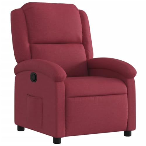 vidaXL Poltrona Reclinabile in Tessuto Rosso Vino, poltrona reclinabile, poltrona elettrica, poltrona singola, poltrona reclinante, poltrona
