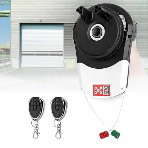 DDZJTPP Motor Automático Apertura Puerta Enrollable con 2 Controles Remotos - Garaje Almacén Tienda Granero Granja - Auto Garaje Puerta Enrollable Motor Abridor Puerta Persiana Enrollable Motor