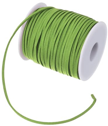 PATIKIL 2,65mm x 45m Cordino in Pelle Scamosciata Cordoncino Pelle Scamosciata Nastro Corda Finta Pelle Artigianato Floreale Pizzo per Bracciali Regalo Creazione Gioielli, Verde
