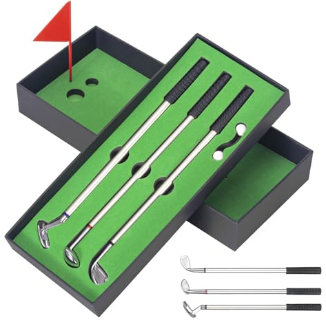 MumdoYAL Mini Golf，Cadeaux de Golf，Ensemble de stylos Golf，Golf Accessoire，avec Une boîte-Cadeau Noire, Cadeau pour Les Fans de Golf