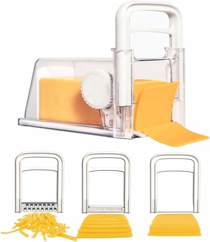 PEKJDS 4 in 1 Käseschneider, Butter Slicer Aufbewahrungsbox, Käsereibe mit Griff, Käseschneider 4-in-1,Käseschneider geschnitten in Shreds Schneidewerkzeug, Home Käseschneider