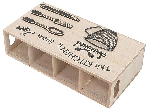Zerodeko Multifunktionaler Besteckkasten Aus Holz Mit Kreativen Fächern Stabilem Utensilienhalter Für Küche Einfach Zu Reinigender Und Dekorativer Aufbewahrungsbox Für Messer Gabeln Löffel