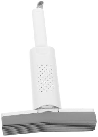 Alipis Balai Portable Multifonction en Éponge Forte Absorption d'eau, Mini Balai de Nettoyage pour Évier et Toilettes, Design Compact en Plastique Blanc
