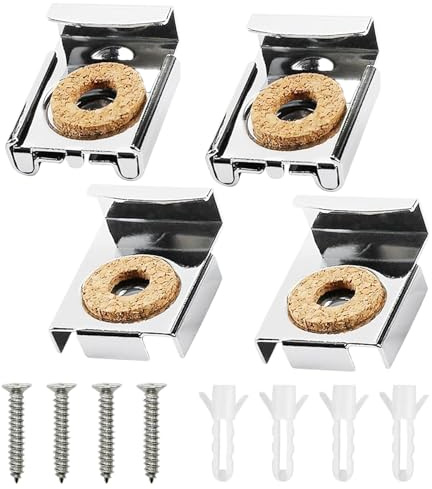 4 Pezzi Ganci per Specchio a Muro, Supporto per Specchio da Parete, Ganci per Appendere Specchio a Muro Clip Specchio a Molla Gancio Specchio in Acciaio Inossidabile con Viti per Appendere Specchi (4)