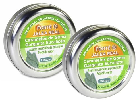 Forté Caramelos Goma Eucalipto Pack x2, Frescura, Alivio y Cuidado para la Garganta con Extractos de Eucalipto. - 90 Caramelos. Forté Pharma