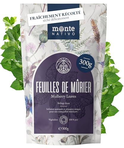 Maulbeerblätter Tee Monte Nativo (300g) - Mulberry Leaf Tea schonend getrocknet - 100% natürlich und ohne Zusatzstoffe - Aromatischer Kräutertee für einen köstlichen Aufguss