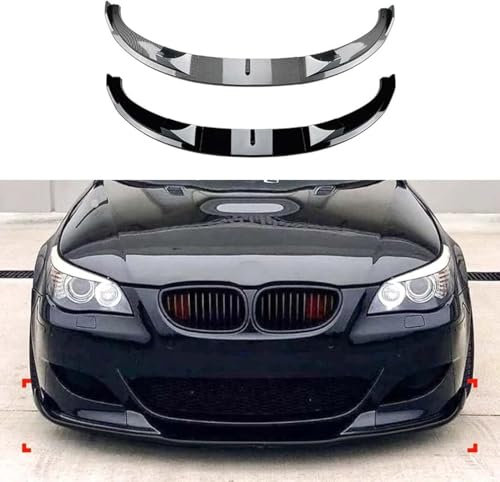 RESKIU Auto Frontspoiler für BMW Serie 5 E60 E61 M5 2005-2010, Antikollisionsschutz Frontlippe Spoiler Frontstoßstangen Lippensplitter Stoßstangen Body Kits,Gloss Black