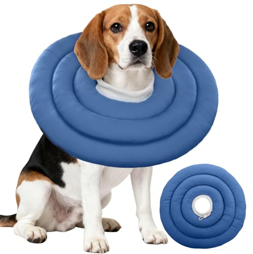IDOMIK Hundehalsband zur Genesung, wasserdicht, weich, nach Operationen, bequemes, schützendes elisabethanisches Halsband, Alternative für Hunde und Katzen, verstellbarer Haustierhals, Donut-Kegel