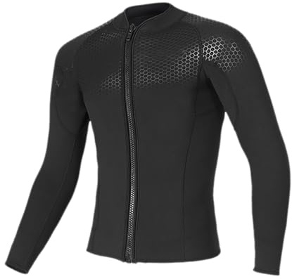 DUHENWU Traje de neopreno para hombre de manga larga traje de surf con cremallera frontal chaqueta de buceo tops de natación kayak chaqueta casual neopreno manga larga para buceo, surf snorkel