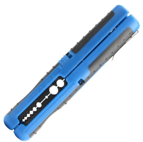 Vocdikficy 1 Pièces Dénudeur de Multifonction Portable, Câble Réseau, Câble Coaxial, Coupe-, 10-20AWG, Bleu