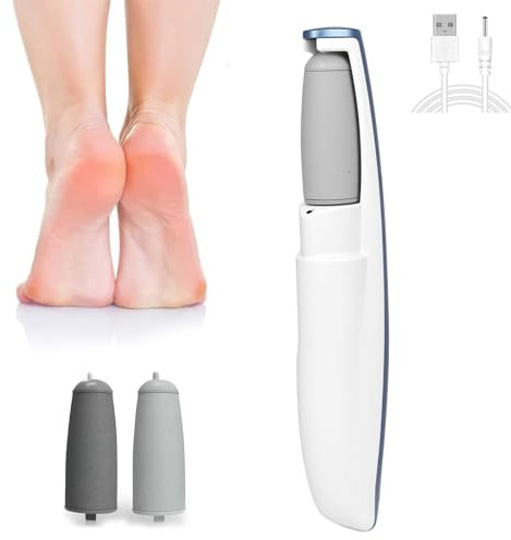Grattugia elettrica per i piedi - Eliminazione elettrica dei calli - Levigatrice elettrica per piedi - Piedino esfoliante ricaricabile - Potente kit per pedicure per pelli morte, pesanti e