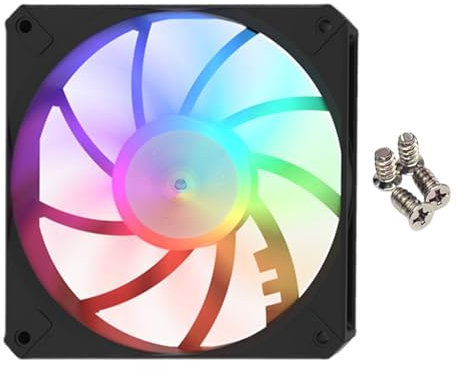 Computer Fan | CPU Air Cooler with Lighting Effect | Shallow Profile Cpu Air Fan | 12cm Ultra-Thin PC Case Fan with Noise Reduction Feature | Fan for Desktop, gamingg Setup, Computer Maintenance