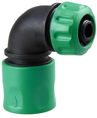 LUMOOM Tubo da giardino, adattatore ad angolo rapido, connettore per tubo da 1/2 pollici, collettore tubo da 90 gradi, accessorio per irrigazione da giardino, irrigazione, lavaggio auto (verde)