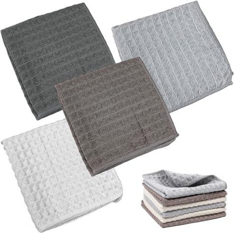 4 paños de cocina de microfibra, paños de cocina lavables y de secado rápido (30 x 30 cm)