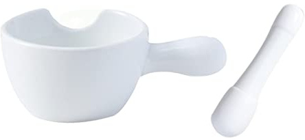Piccolo mortaio e pestello lucidato, Set di ciotole for macinazione in ceramica bianca, un perfetto frantoio for pillole, adatto anche for tritare spezie, erbe, ecc. Grinder Spice Herb Grinder