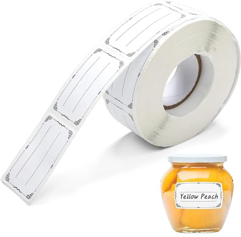 600 Stück Etiketten Selbstklebend,Etiketten Marmeladengläser,30x50mm Etiketten,KlebeetikettenZum Beschriften,Marmeladen EtikettenFür Gläser,Marmelade,Flaschen,Tüten Aufkleber