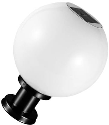 SEWOART Lampioni da Giardino Solari in Acciaio Inossidabile e Acrilico, Sfera LED Bianca con Sensore Automatico per Deck e Pathway