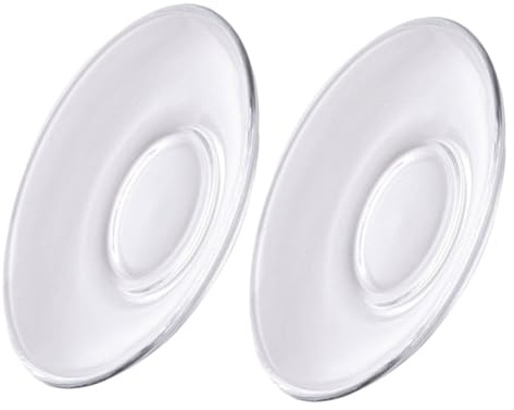 BESPORTBLE Set 2 Piattini in Vetro Trasparente Rotondi 85X85 CM Sottobicchieri per Tazza da tè e caffè Piatti Decorativi per Snack Casa Hotel e Sala da tè Riutilizzabile