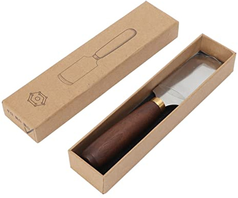 Baxnore Coltello da taglio professionale per pelle Manico in noce Strumento artigianale in pelle fai-da-te per progetti di lavorazione della pelle e artigianato