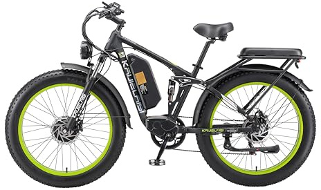 JESRIDER V3 Pro Dual Motor Electric Mountain Bike for Adults, 52V 32AH Up to 160KM Long Range E Bike, Dual Hydraulic Brakes, 26 Fat Tire 7-Speed Electric Bicycle for Off-Road, Commute, Cargo