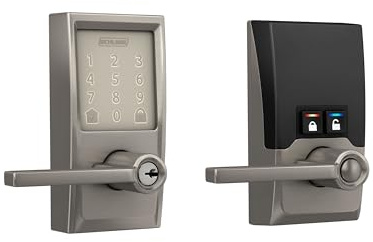 Schlage FE789WBCEN619LAT Encode Century WiFi Latitude Lever Smart Keyless Entry Touchscreen Door Lock, Satin Nickel