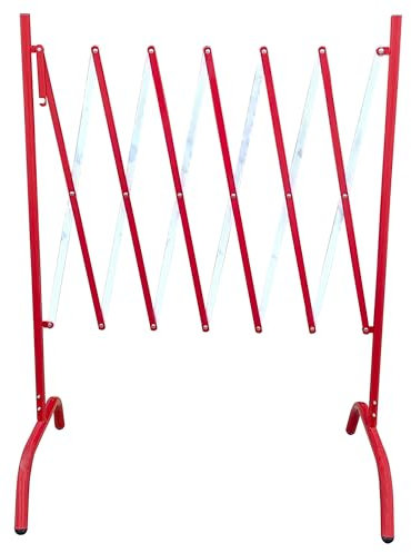 ADO - Valla extensible de hierro roja y blanca. Fácil almacenamiento y transporte debido a sus reducidas dimensiones una vez cerrada (1- Valla)