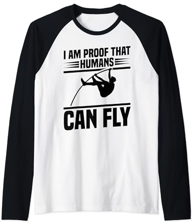 Track & Field Shoes Pole Vaulting Training Pole Vault Raglan Baseball Tee