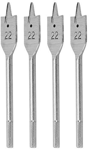 Juego de Brocas para Madera Planas, Pala de Acero Al Carbono, Herramientas de Carpintería, Accesorios Profesionales de 22mm, 4 Uds.